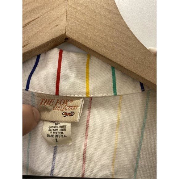 THE FOX 1980's Multicolored Pinstripe Blazer Sz L - Picture 6 of 6